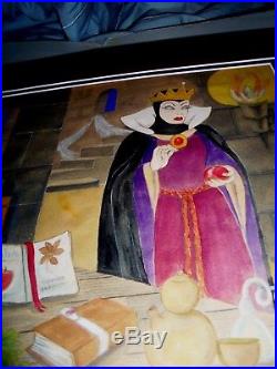 #028 Disney Frank Follmer Watercolor Snow White 1930's Evil Queen Witch Apple