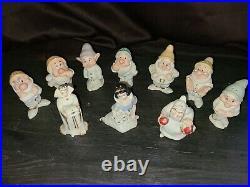 10 PIECES Disney LENOX Snow White, 7 Dwarfs, & Evil Queen. Salt & Pepper shakers
