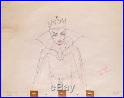 1937 Rare Disney Snow White Seven Dwarfs Evil Queen Production Animation Drawing