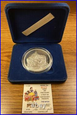 1987 Walt Disney 5 Oz..999 Silver 50th Ann Coin Evil Queen Snow White