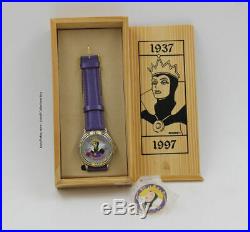 1997 Disney Disneyland 60th Snow White Villain Evil Queen Cast LE Pin and Watch