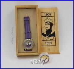 1997 Disney Disneyland 60th Snow White Villain Evil Queen Cast LE Pin and Watch