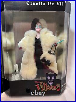 1998 Disney Villains Mattel EVIL QUEEN, MALEFICENT, CRUELLA DE VIL Lot of 3 NIB