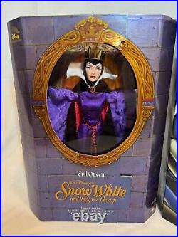 1998 Disney Villains Mattel EVIL QUEEN, MALEFICENT, CRUELLA DE VIL Lot of 3 NIB