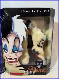 1998 Disney Villains Mattel EVIL QUEEN, MALEFICENT, CRUELLA DE VIL Lot of 3 NIB