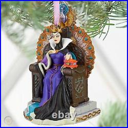 2010 Disney Store Evil Queen Throne Ornament + 2017 Poison Apple +snow White Set