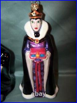 2 Vtg Christopher Radko Disney Snow White 7 Dwarfs EVIL QUEEN & THE HAG Ornament