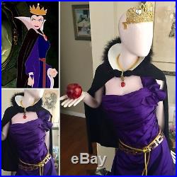 7 PC EVIL QUEEN Costume Lot SNOW WHITE Cosplay DRESS Gown CROWN Cape APPLE L/XL