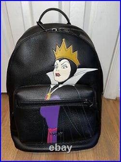 Coach Disney West Backpack Black Evil Queen Motif Snow White Villains CC042 NWT