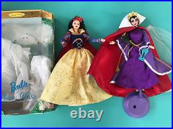 Collector Barbie As Snow White 1998 & Ooak Evil Queen By Doris Mixon 2 Dolls