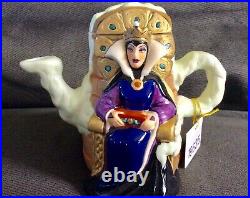 DISNEY 1999 VILLAINS ALTER EGO TEAPOT Snow White EVIL QUEEN With OLD HAG NEW RARE