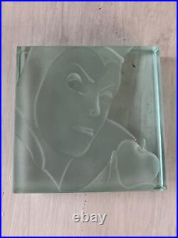 DISNEY #6/1000 R. GUENTHER Evil Queen Snow White Etched GLASS PAPERWEIGHT
