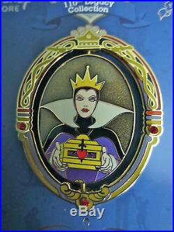 Disney 110th Legacy Snow White Evil Queen Heart box Old Hag Spinner pin LE 250