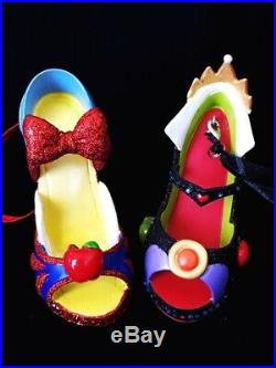 Disney Disneyland Parks The Evil Queen And Snow White Runway Shoe Ornament Lot