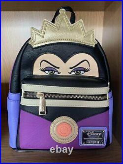 Disney Evil Queen Face Snow White Mini Loungefly Backpack New With Tags