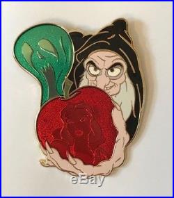 Disney HTF Snow White evil queen Old Hag Poison Apple Jumbo Pin LE 350