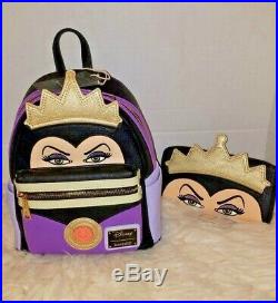 Disney Loungefly Snow White Evil Queen Mini Backpack & Wallet Set NWT