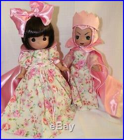 Disney SPRING PINK FLORAL 12 SNOW WHITE & EVIL QUEEN SET Precious Moments Doll