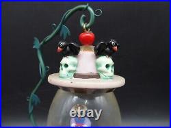 Disney Snow White Evil Queen Hanging Snow Globe Ornament with Vine Stand