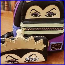 Disney Snow White Evil Queen Retired Cosplay Loungefly Backpack and Wallet BNWOT