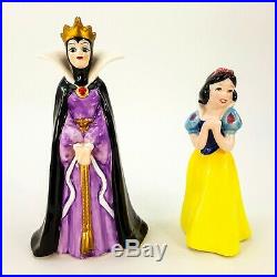 Disney Snow White Seven Dwarfs & Evil Queen Witch Figurine Set 9 Japan Porcelain