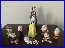 Disney Snow White & The Seven Dwarfs + Evil Queen Ceramic Japan Figurine Set