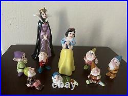 Disney Snow White & The Seven Dwarfs + Evil Queen Ceramic Japan Figurine Set