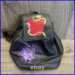 Disney Store Evil Queen Backpack Snow White Villains Poison Apple Black Leather