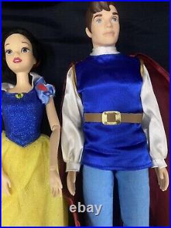 Disney Store Snow White The Prince Doll Rare/Evil Queen/7 Dwarfs/Snow White Doll