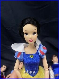 Disney Store Snow White The Prince Doll Rare/Evil Queen/7 Dwarfs/Snow White Doll