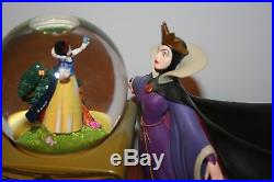 Disney Villains Evil Queen & Snow White Spinning Snowglobe, Rare