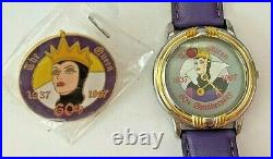 Disneyland EVIL QUEEN CAST WATCH & DISNEY PIN LE200 Snow White 60th Anniversary