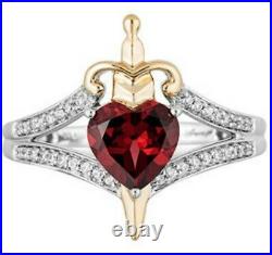 Enchanted Disney Snow White Evil Queen Garnet 925/10K Diamond Ring- GENUINE- USA