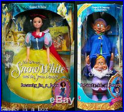 Evil Queen Great Villains Disney Doll Snow White Dwarfs Dopey Sneezy Lot 3 EXC