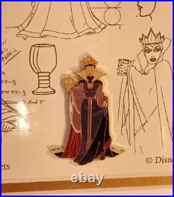 Evil Queen Model Sheet- Snow White, LE pin set withCOA -Framed. SEALED #4224/7500
