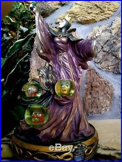 Evil Queen, Old Hag Disney Figurine With Mini Waterglobes. From Snow White. Lights