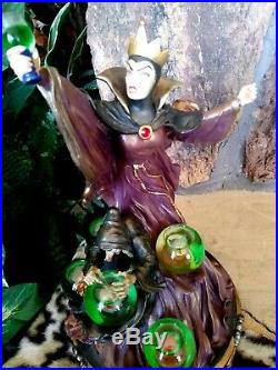 Evil Queen, Old Hag Disney Figurine With Mini Waterglobes. From Snow White. Lights