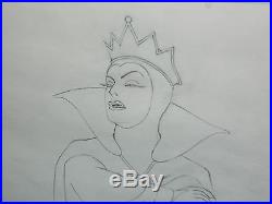 Evil Queen from Snow White and the Seven Dwarf's 1937 original drawing framed