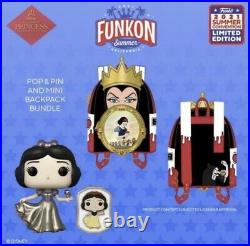 FUNKON 2021 DISNEY SNOW WHITE with PIN + MINI EVIL QUEEN BACKPACK BUNDLE CONFIRMED