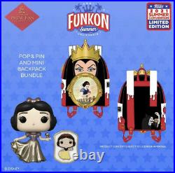 FUNKON 2021 Disney SNOW WHITE Funko Pop And Evil Queen Mini BACKPACK Loungefly