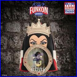 FunKon 2021 Disney Snow White with Pin & Loungefly Evil Queen Mini Backpack Bundle