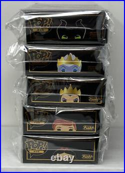 Funko POP! Pins Disney Complete Set of 5 with Maleficent CHASE In-Hand! MINT
