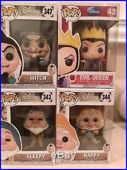 Funko Pop Snow White Set 11 Chase The 7 Dwarfs & Witch And Evil Queen! Brand New