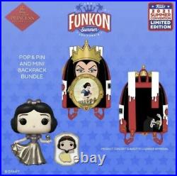 Funkon 2021 Disney Snow White POP + PIN + Evil Queen BACKPACK BUNDLE CONFIRMED