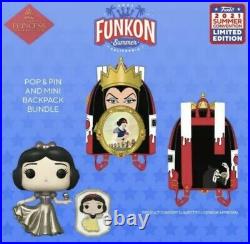 Funkon Evil Queen Loungefly Mini Backpack with Snow White Funko Pop NEW