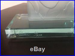 HTF Disney LE 750 Signed R Guenther Snow White Evil Queen Glass Etched Book Ends