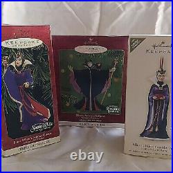 Hallmark Keepsake Snow White Evil Queen Disney Maleficent Ornament Dwarfs Lot 3
