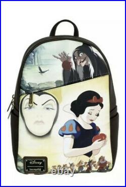 In-Hand LOUNGEFLY NWT DEC SNOW WHITE/EVIL QUEEN BACKPACK EXCLUSIVE