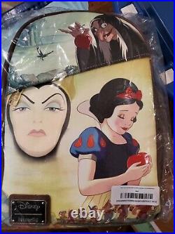 LOUNGEFLY NWT DEC SNOW WHITE/EVIL QUEEN BACKPACK RE-Release. Deadstock