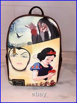 LOUNGEFLY NWT DEC SNOW WHITE/EVIL QUEEN BACKPACK Re-release EXCLUSIVE IN HAND